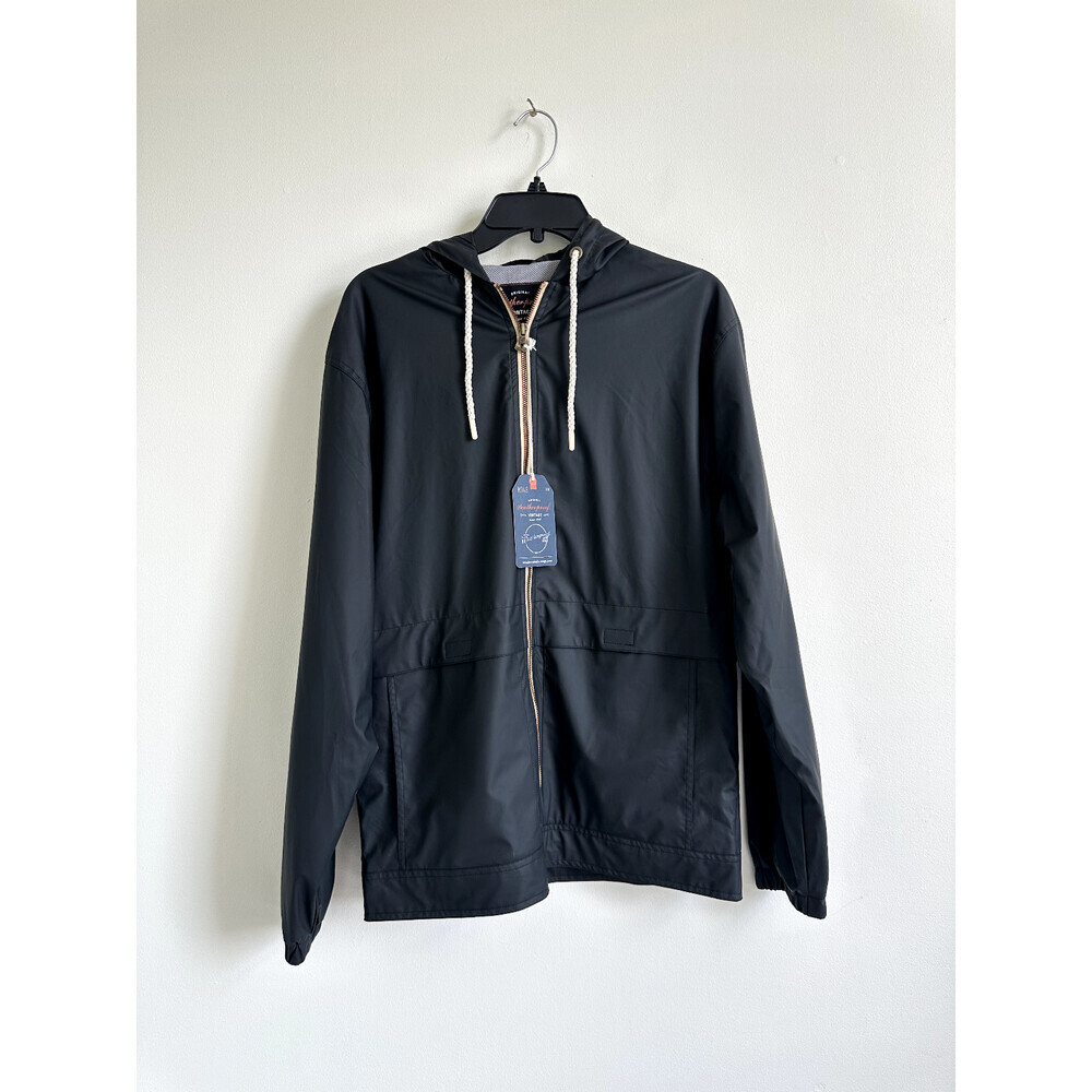 Weatherproof Mens Hooded Full Zip Rain Jacket Raincoat in Black S $129